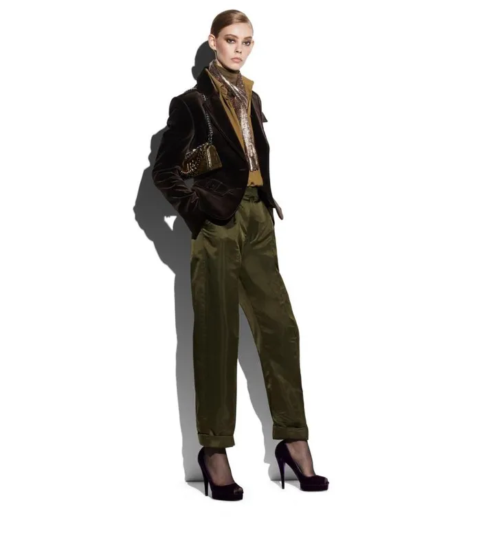 Women Knitwear Tom Ford Fine Cashmere Silk Turtleneck Military Green Women Knitwear Tom Ford Fine Cashmere Silk Turtleneck Military Green