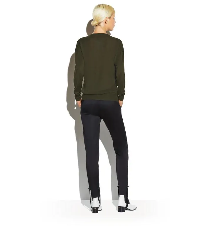 Women Knitwear Tom Ford Fine Cashmere Silk VNeck Sweater Military Green Women Knitwear Tom Ford Fine Cashmere Silk VNeck Sweater Military Green
