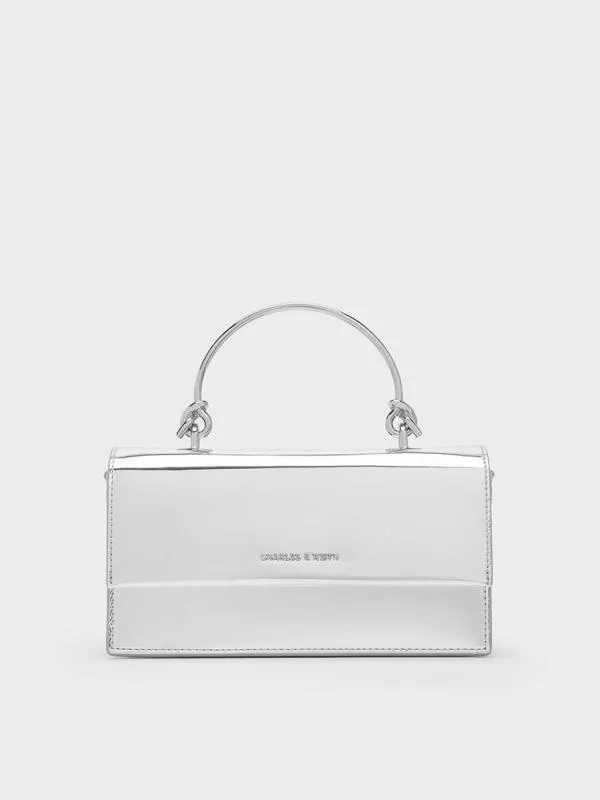 Women Kristine Metallic SculpturalHandle Long Wallet 8211 Silver CHARLES and KEITH Long Wallets Women Kristine Metallic SculpturalHandle Long Wallet 8211 Silver CHARLES and KEITH Long Wallets
