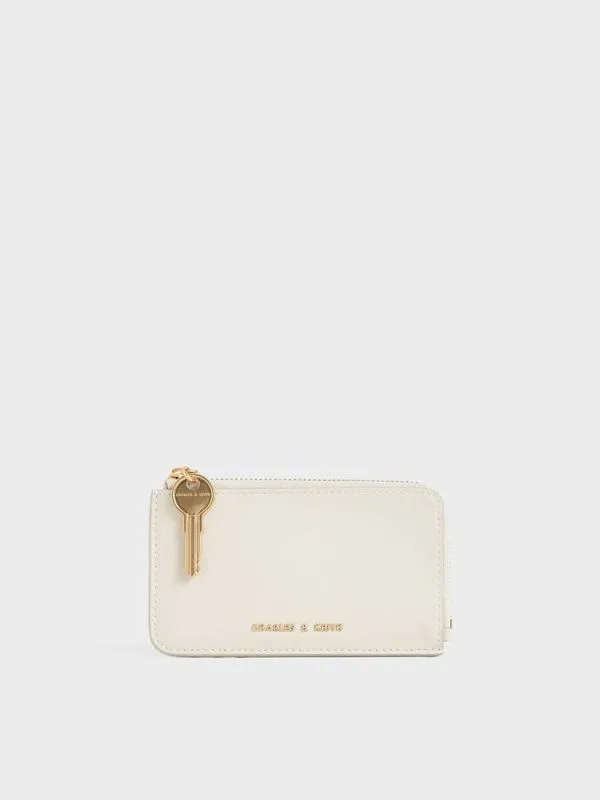 Women Lane Key ZipAround Wallet 8211 Cream CHARLES and KEITH Small Wallets