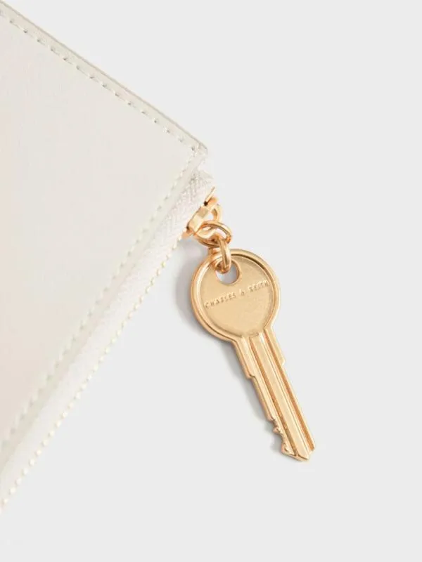 Women Lane Key ZipAround Wallet 8211 Cream CHARLES and KEITH Small Wallets Women Lane Key ZipAround Wallet 8211 Cream CHARLES and KEITH Small Wallets