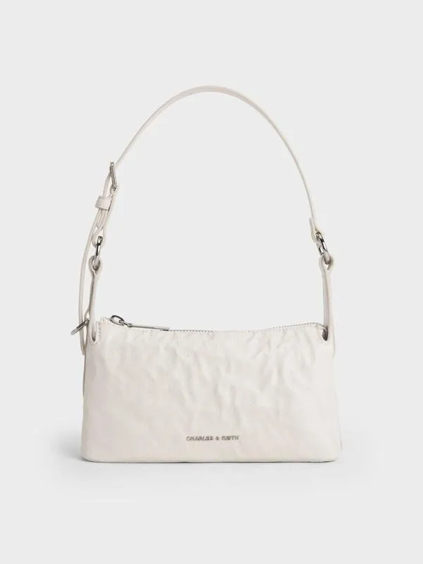 Women Lark CrinkleEffect Shoulder Bag 8211 Cream CHARLES and KEITH Crossbody Bags Women Lark CrinkleEffect Shoulder Bag 8211 Cream CHARLES and KEITH Crossbody Bags