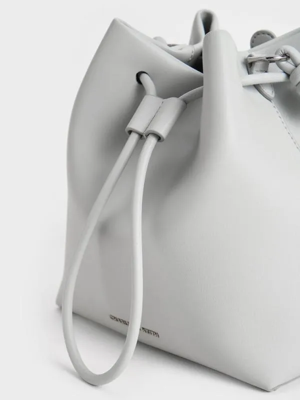Women Leia Knotted Bucket Bag 8211 Grey CHARLES and KEITH Bucket Bags
