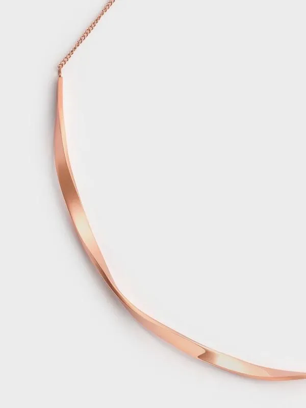 Women Lena Twist Bar Necklace 8211 Rose Gold CHARLES and KEITH Necklaces Women Lena Twist Bar Necklace 8211 Rose Gold CHARLES and KEITH Necklaces