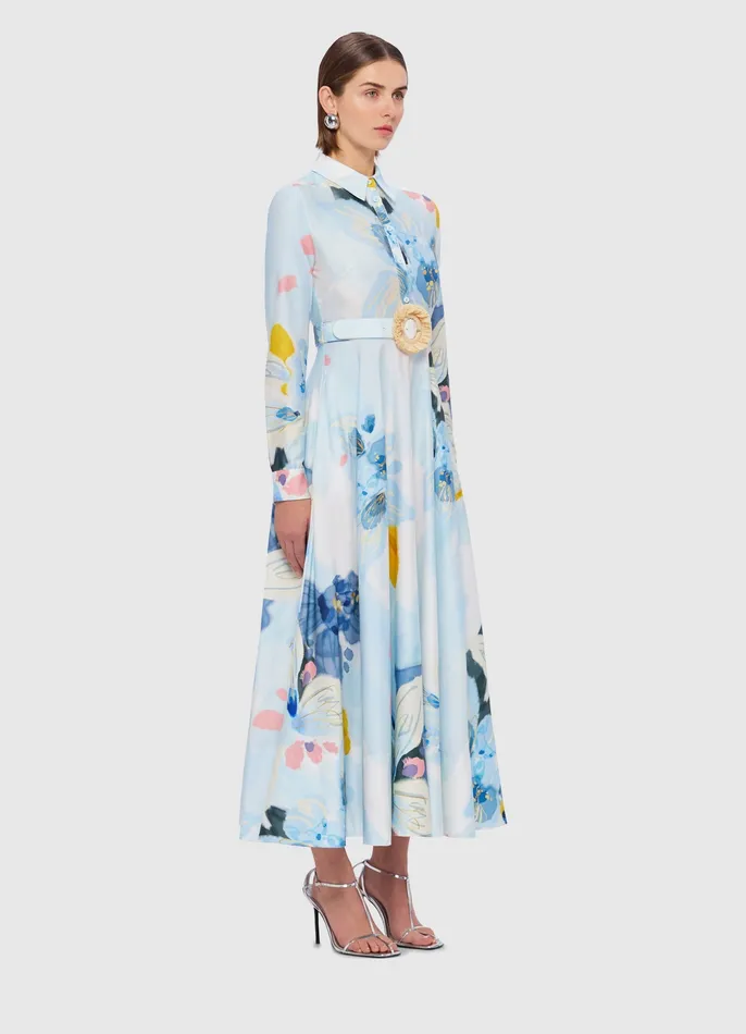 Women LEO LIN Zara Shirt Midi Dress 8211 Tranquility Print Dresses and Jumpsuits