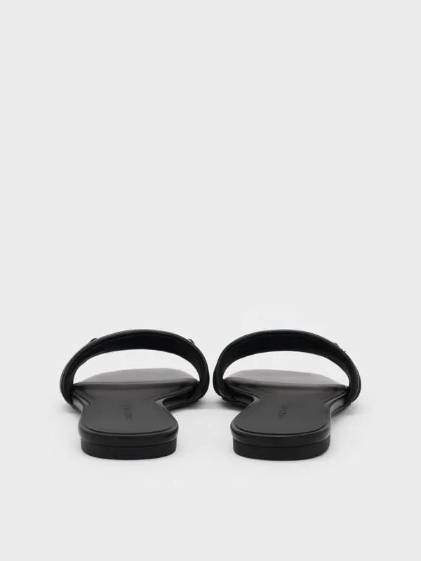 Women Leslie Slide Sandals 8211 Black CHARLES and KEITH Sandals