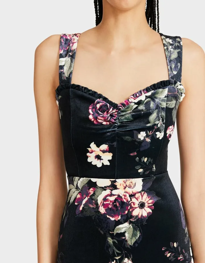 Women LISBETH MAXI DRESS BLACK MULTI Betsey Johnson