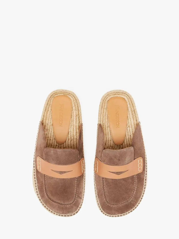 Women Loafers JW Anderson SUEDE ESPADRILLE LOAFER MULES Taupe Women Loafers JW Anderson SUEDE ESPADRILLE LOAFER MULES Taupe