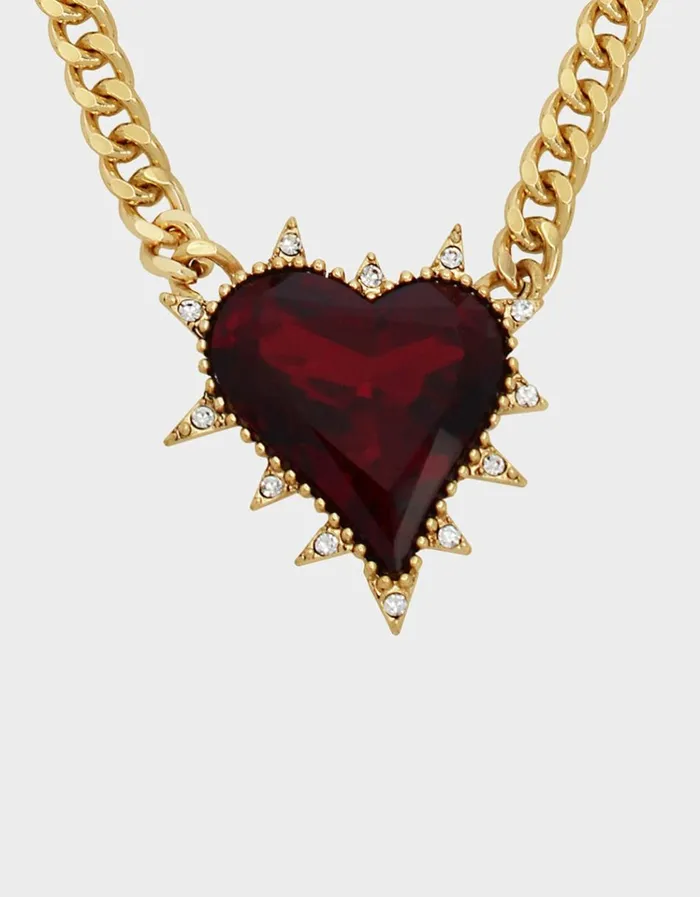 Women LOOK INTO YOUR HEART STONE NECKLACE RED Betsey Johnson Women LOOK INTO YOUR HEART STONE NECKLACE RED Betsey Johnson