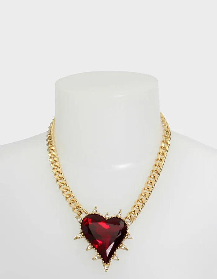 Women LOOK INTO YOUR HEART STONE NECKLACE RED Betsey Johnson Women LOOK INTO YOUR HEART STONE NECKLACE RED Betsey Johnson