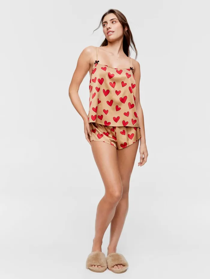 Women Love You Satin Cami Multi Peter Alexander Tops