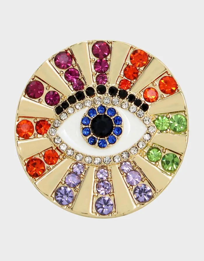 Women LUCKING OUT EYE RING MULTI Betsey Johnson