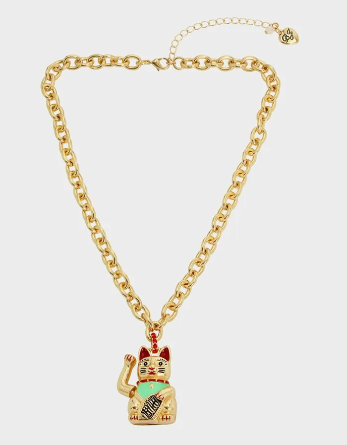 Women LUCKING OUT LUCKY CAT PENDANT NECKLACE RED Betsey Johnson Women LUCKING OUT LUCKY CAT PENDANT NECKLACE RED Betsey Johnson
