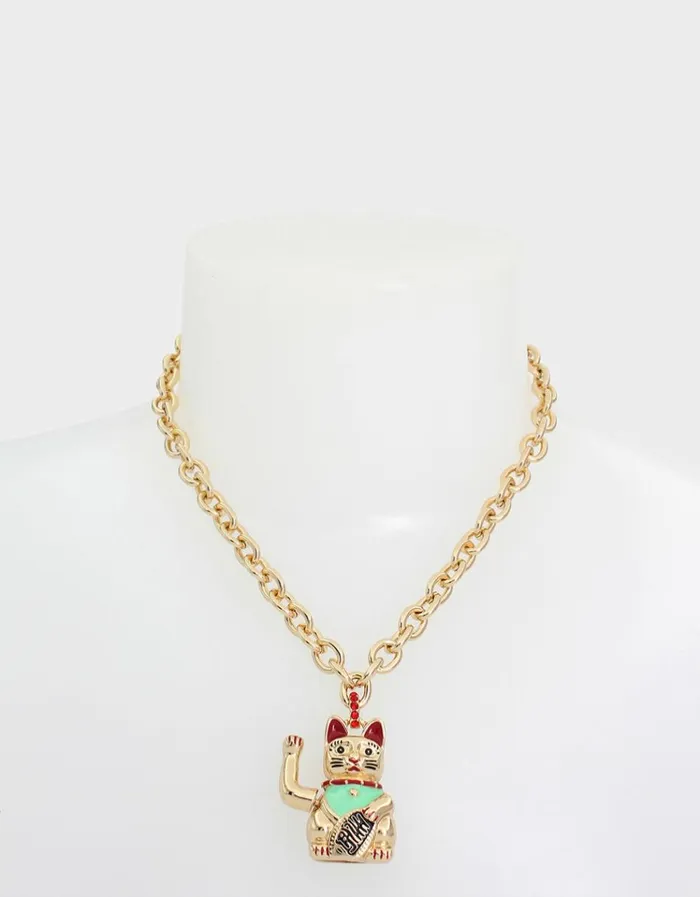 Women LUCKING OUT LUCKY CAT PENDANT NECKLACE RED Betsey Johnson Women LUCKING OUT LUCKY CAT PENDANT NECKLACE RED Betsey Johnson