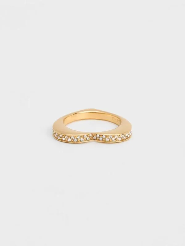 Women Malorie Crystal Heart Ring 8211 Gold CHARLES and KEITH Rings