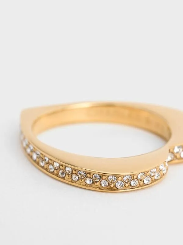 Women Malorie Crystal Heart Ring 8211 Gold CHARLES and KEITH Rings Women Malorie Crystal Heart Ring 8211 Gold CHARLES and KEITH Rings