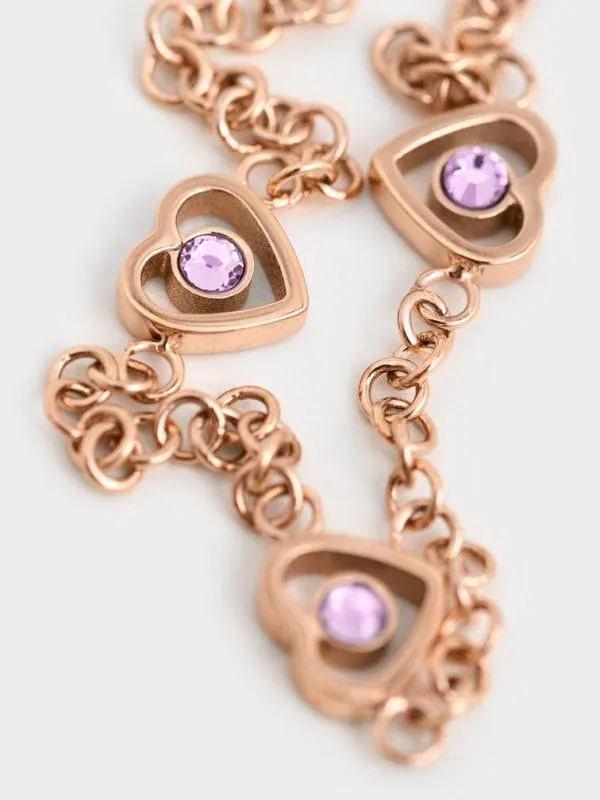 Women Malorie Heart Crystal Bracelet 8211 Rose Gold CHARLES and KEITH Bracelets Women Malorie Heart Crystal Bracelet 8211 Rose Gold CHARLES and KEITH Bracelets