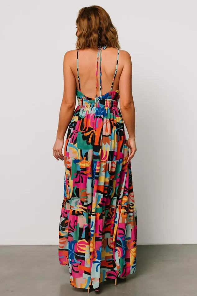 Women Maxi Dresses Baltic Born Crystal Maxi Dress Black Multi Print Women Maxi Dresses Baltic Born Crystal Maxi Dress Black Multi Print