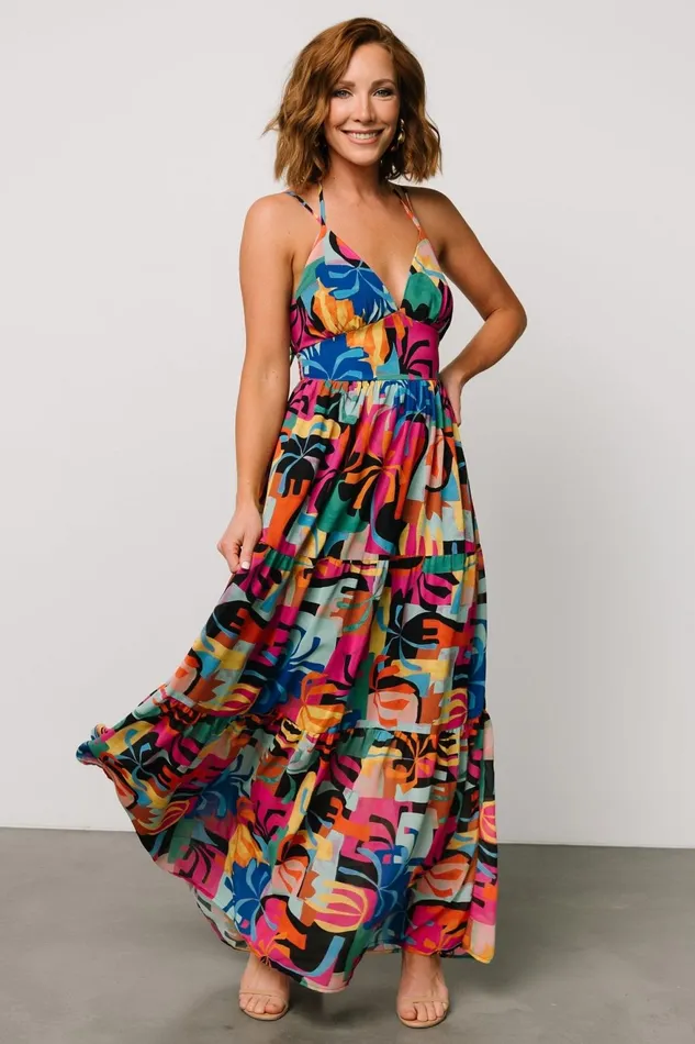 Women Maxi Dresses Baltic Born Crystal Maxi Dress Black Multi Print Women Maxi Dresses Baltic Born Crystal Maxi Dress Black Multi Print
