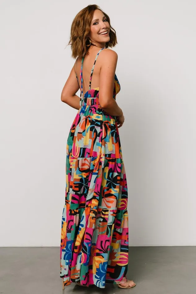 Women Maxi Dresses Baltic Born Crystal Maxi Dress Black Multi Print Women Maxi Dresses Baltic Born Crystal Maxi Dress Black Multi Print