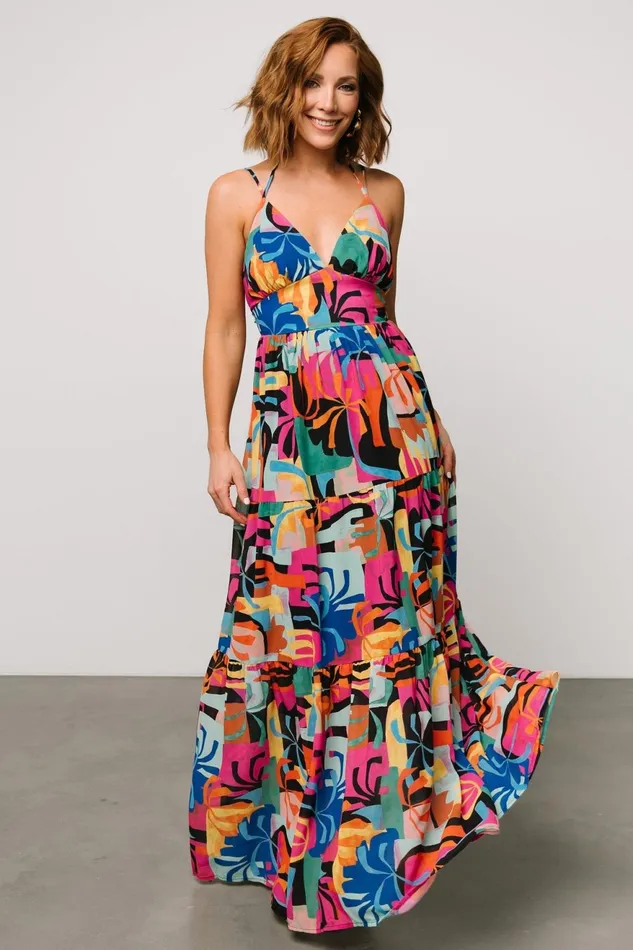 Women Maxi Dresses Baltic Born Crystal Maxi Dress Black Multi Print Women Maxi Dresses Baltic Born Crystal Maxi Dress Black Multi Print
