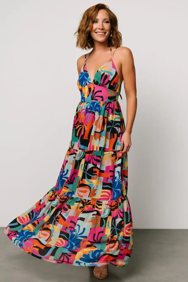 Women Maxi Dresses Baltic Born Crystal Maxi Dress Black Multi Print Women Maxi Dresses Baltic Born Crystal Maxi Dress Black Multi Print