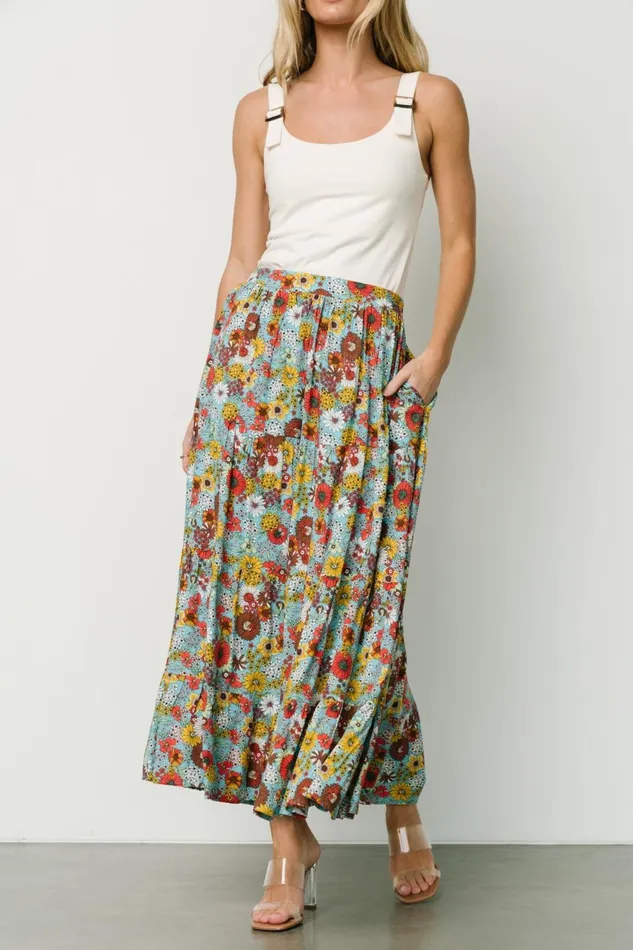 Women Maxi Dresses Baltic Born Reilly Maxi Skirt Teal Flower Print Women Maxi Dresses Baltic Born Reilly Maxi Skirt Teal Flower Print