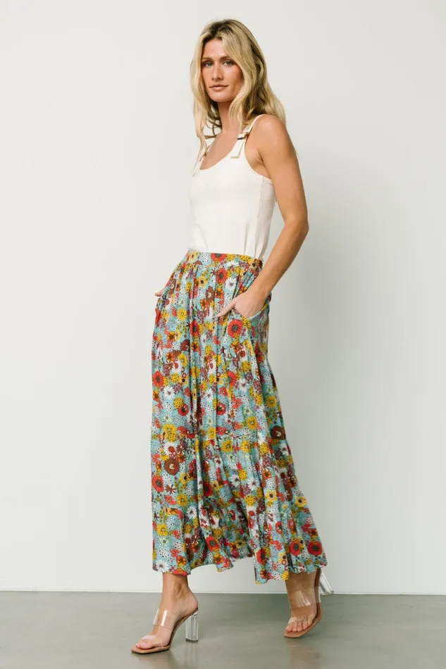 Women Maxi Dresses Baltic Born Reilly Maxi Skirt Teal Flower Print Women Maxi Dresses Baltic Born Reilly Maxi Skirt Teal Flower Print