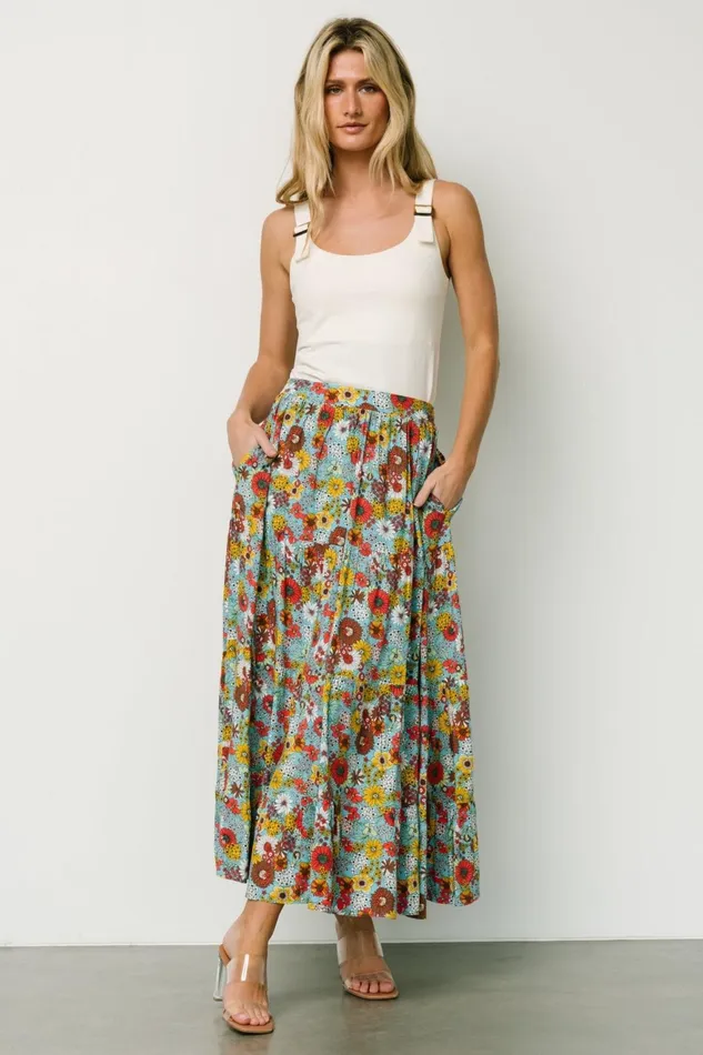 Women Maxi Dresses Baltic Born Reilly Maxi Skirt Teal Flower Print Women Maxi Dresses Baltic Born Reilly Maxi Skirt Teal Flower Print