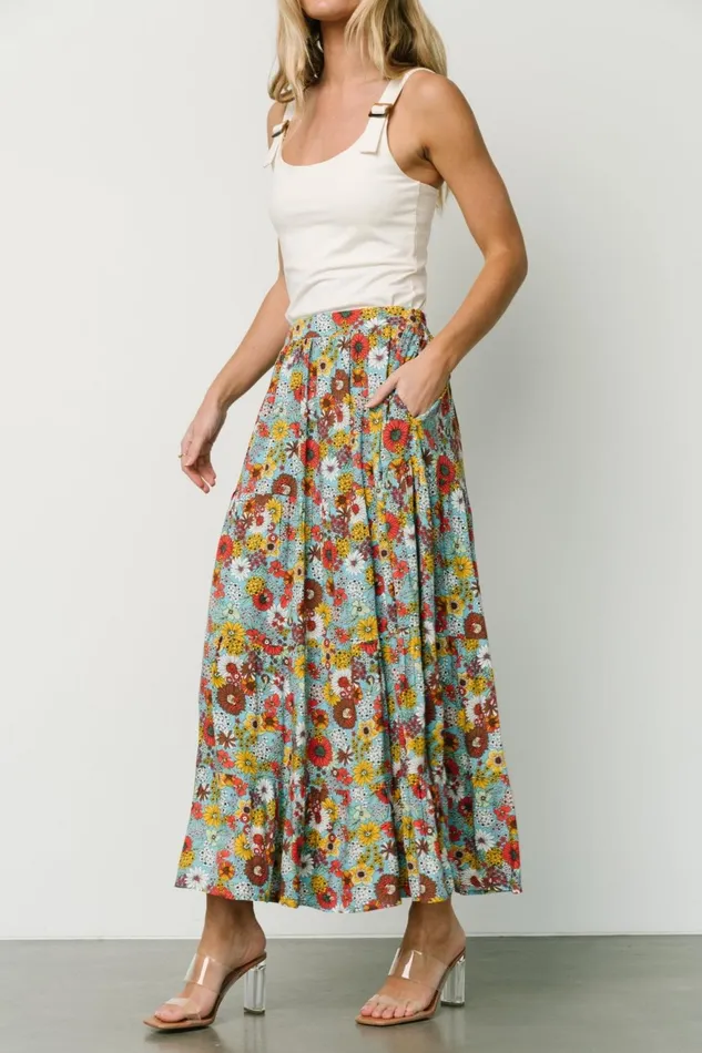 Women Maxi Dresses Baltic Born Reilly Maxi Skirt Teal Flower Print Women Maxi Dresses Baltic Born Reilly Maxi Skirt Teal Flower Print