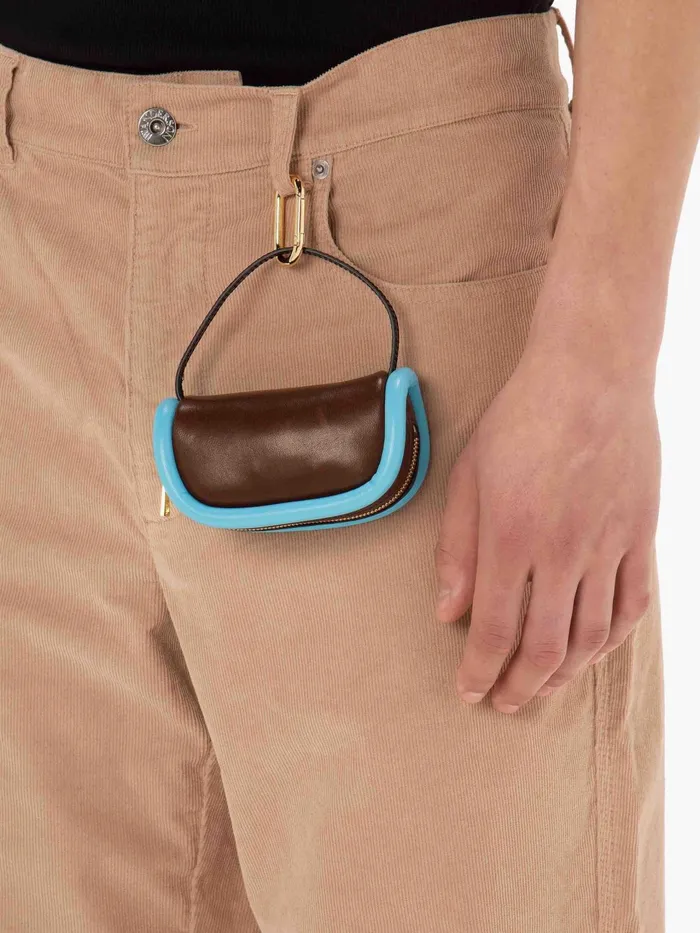 WomenMen Bumper Bag JW Anderson BUMPER7 8211 LEATHER MICRO BAG Brownturquoise WomenMen Bumper Bag JW Anderson BUMPER7 8211 LEATHER MICRO BAG Brownturquoise