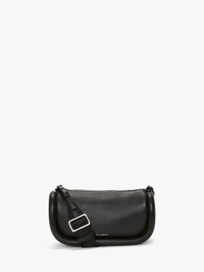 WomenMen Crossbody Bags JW Anderson BUMPER15 8211 LEATHER CROSSBODY BAG WITH ADDITIONAL WEBBING STRAP Black