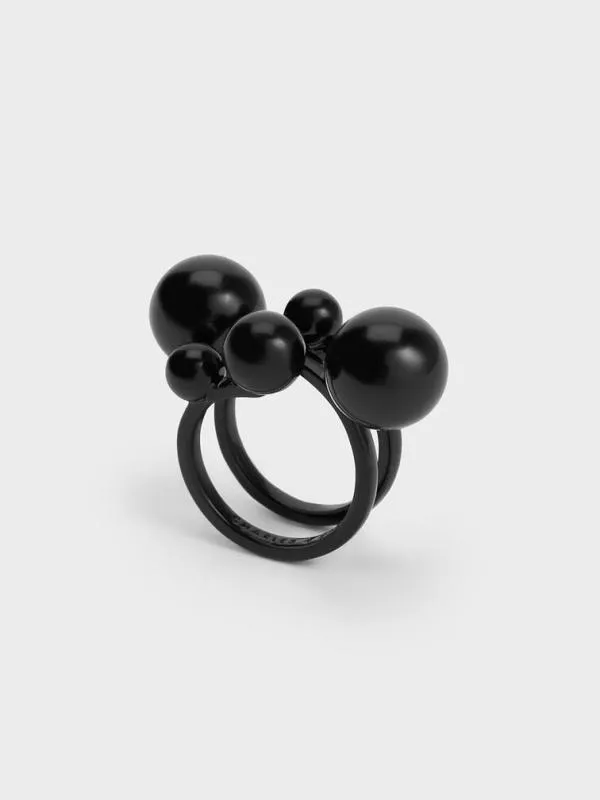 Women Metallic Sphere Sculptural Ring 8211 Black CHARLES and KEITH Rings Women Metallic Sphere Sculptural Ring 8211 Black CHARLES and KEITH Rings