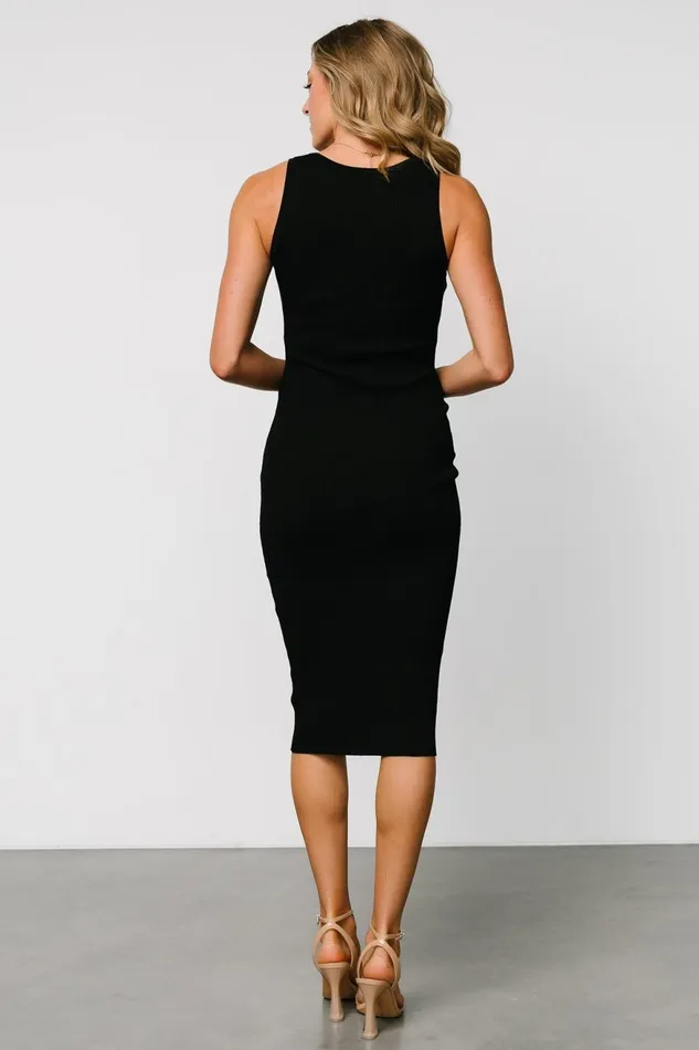 Women Midi Dresses Baltic Born Bobbie Snap Button Midi Dress Black Women Midi Dresses Baltic Born Bobbie Snap Button Midi Dress Black