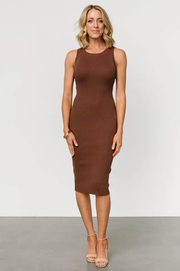 Women Midi Dresses Baltic Born Caitlyn Ribbed Tank Dress Brown Women Midi Dresses Baltic Born Caitlyn Ribbed Tank Dress Brown