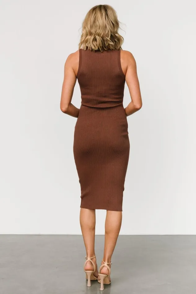 Women Midi Dresses Baltic Born Caitlyn Ribbed Tank Dress Brown Women Midi Dresses Baltic Born Caitlyn Ribbed Tank Dress Brown