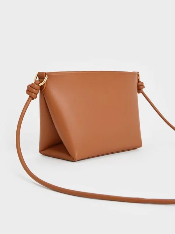 Women Midori Geometric Crossbody Bag 8211 Tan CHARLES and KEITH Crossbody Bags