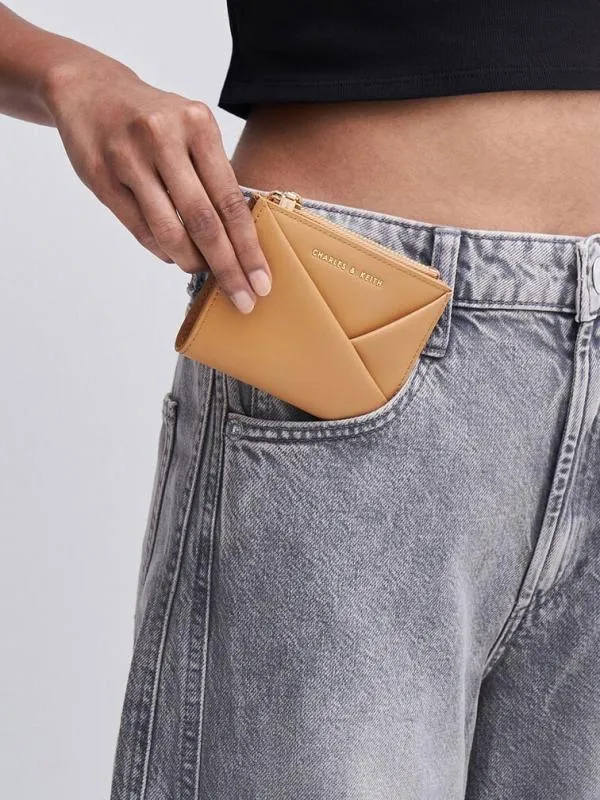 Women Midori Geometric TopZip Wallet 8211 Camel CHARLES and KEITH Small Wallets
