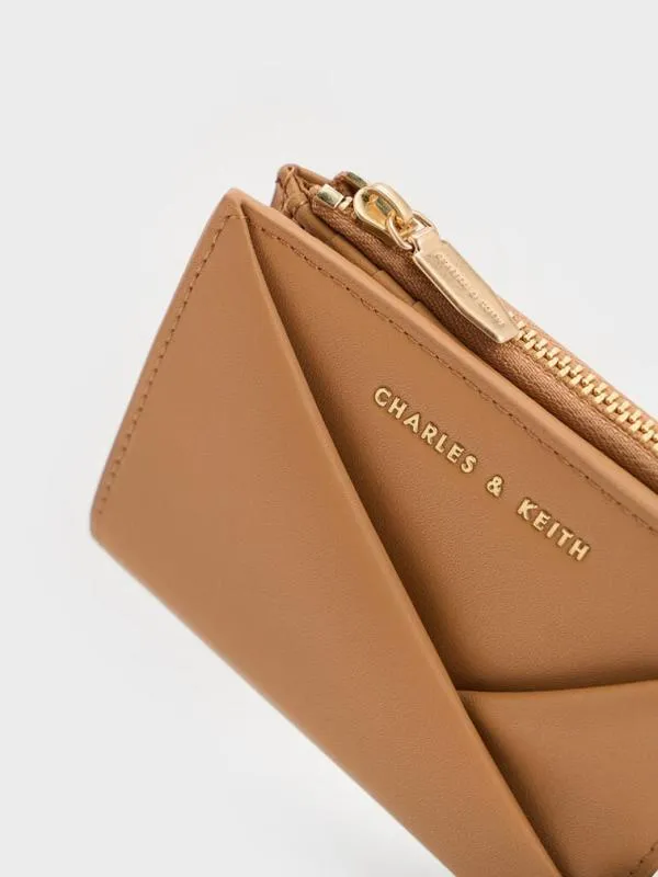 Women Midori Geometric TopZip Wallet 8211 Camel CHARLES and KEITH Small Wallets