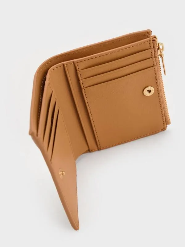 Women Midori Geometric TopZip Wallet 8211 Camel CHARLES and KEITH Small Wallets