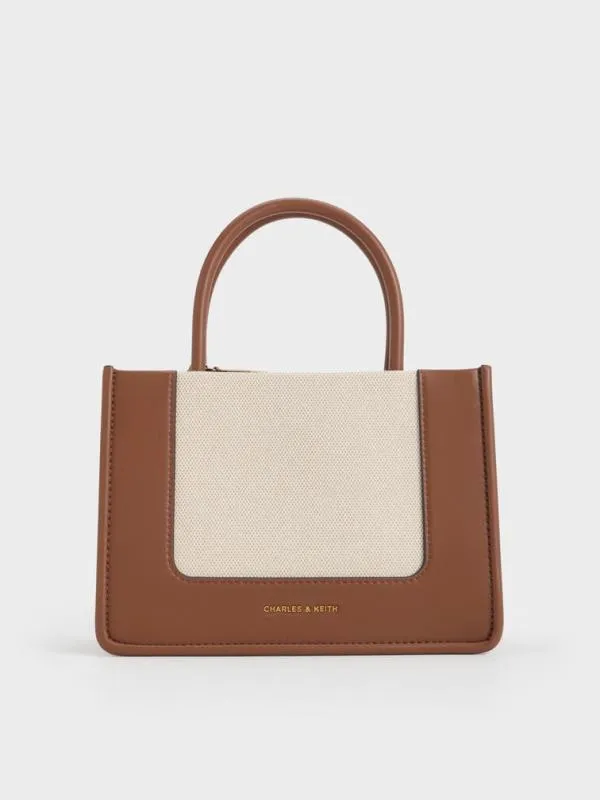 Women Mini Daylla Canvas Tote Bag 8211 Tan CHARLES and KEITH Tote Bags
