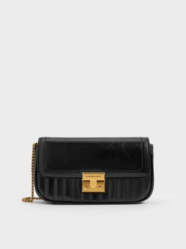 Women Mini Donna CrinkleEffect Bag 8211 Black CHARLES and KEITH Phone Pouches Women Mini Donna CrinkleEffect Bag 8211 Black CHARLES and KEITH Phone Pouches