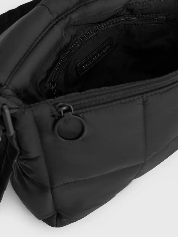 Women Mini Errya Nylon Quilted Puffy Crossbody Bag 8211 Jet Black CHARLES and KEITH Crossbody Bags