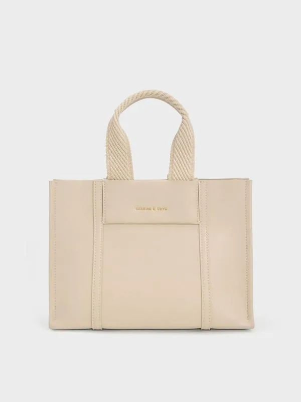 Women Mini Shalia Tote Bag 8211 Beige CHARLES and KEITH Tote Bags
