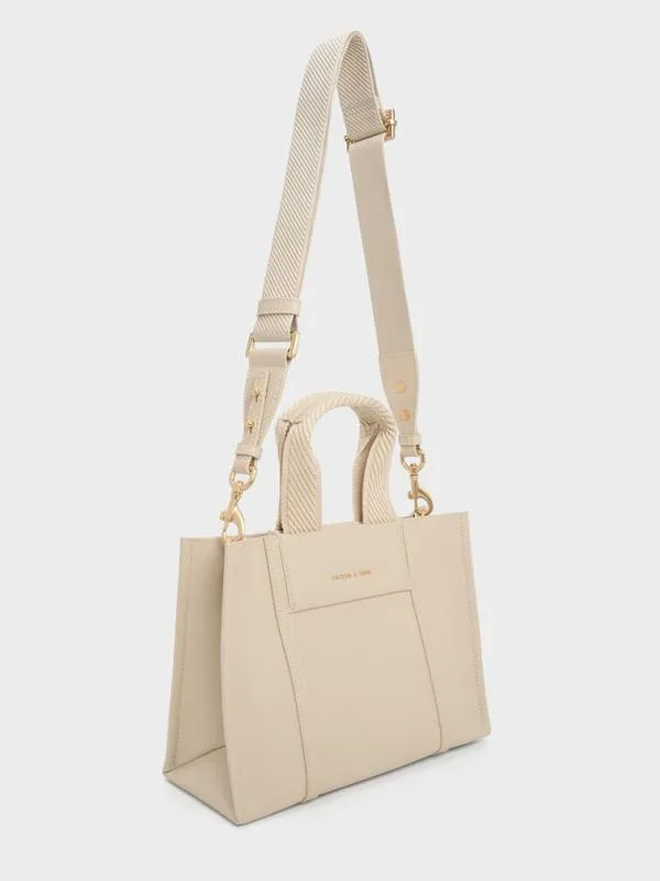 Women Mini Shalia Tote Bag 8211 Beige CHARLES and KEITH Tote Bags