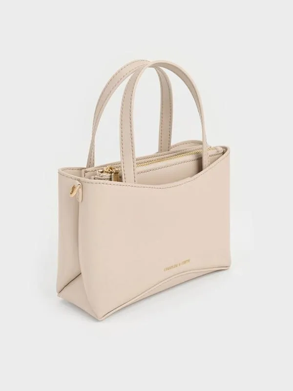 Women Mini Sybill Tote Bag 8211 Oat CHARLES and KEITH Tote Bags