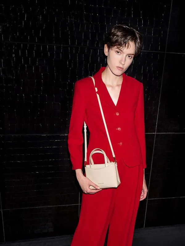 Women Mini Sybill Tote Bag 8211 Oat CHARLES and KEITH Tote Bags
