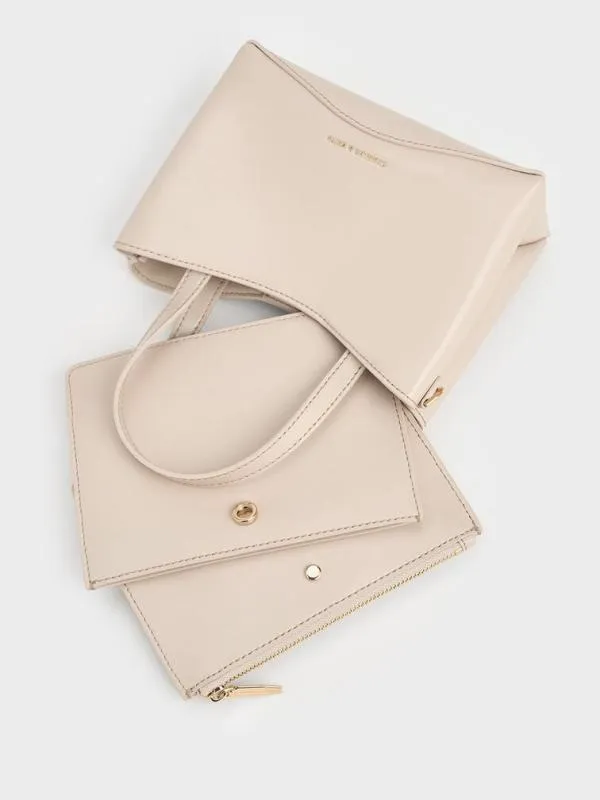 Women Mini Sybill Tote Bag 8211 Oat CHARLES and KEITH Tote Bags