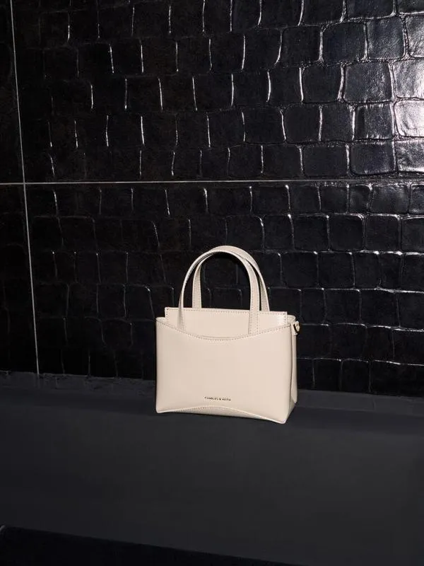 Women Mini Sybill Tote Bag 8211 Oat CHARLES and KEITH Tote Bags