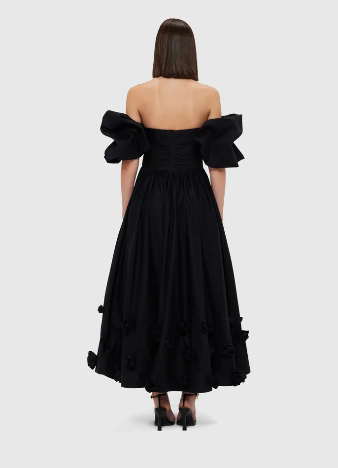 Women Miranda Rose Midi Dress 8211 Ebony Dresses and Jumpsuits LEO LIN